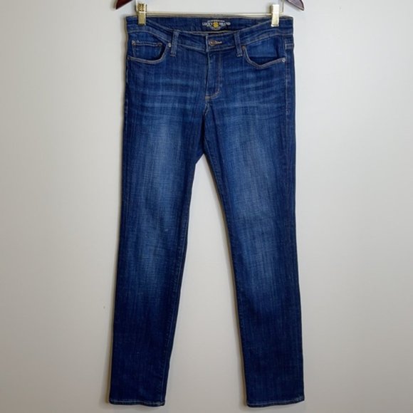 Lucky Brand blue dark wash Sweet Straight Mid-rise stretch cotton jeans Sz 4/27 - Picture 7 of 15
